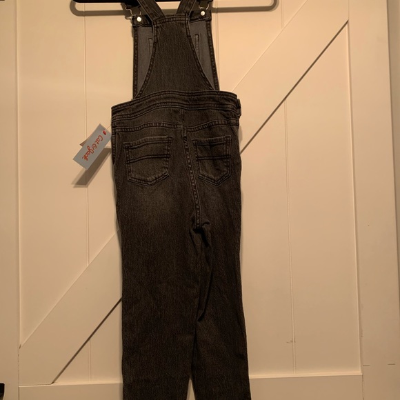NWT Cat & Jack Black Denim Overalls Kids Size Small 6/6X - Picture 7 of 10